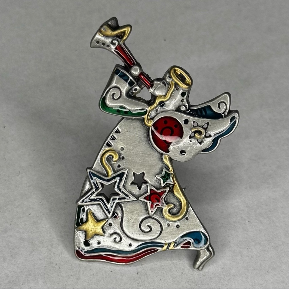 Colorful Angel Brooch with Trumpet